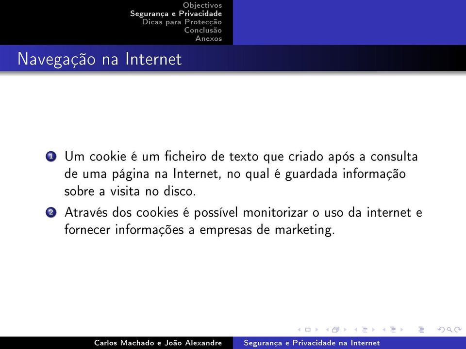 informação sobre a visita no disco.