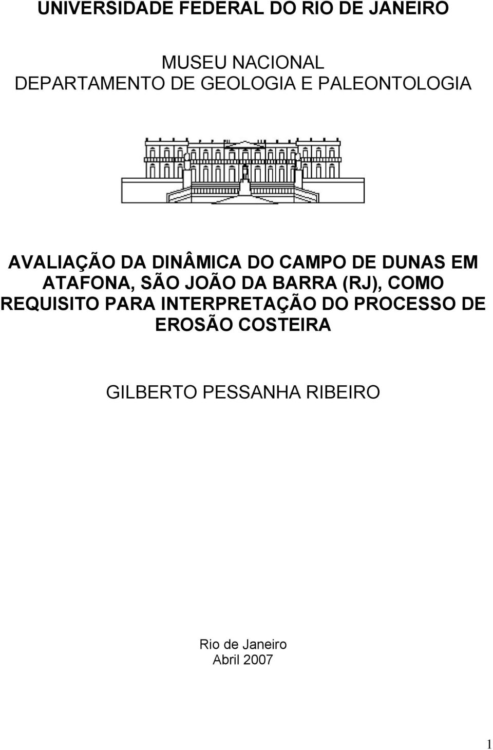 ATAFONA, SÃO JOÃO DA BARRA (RJ), COMO REQUISITO PARA INTERPRETAÇÃO DO
