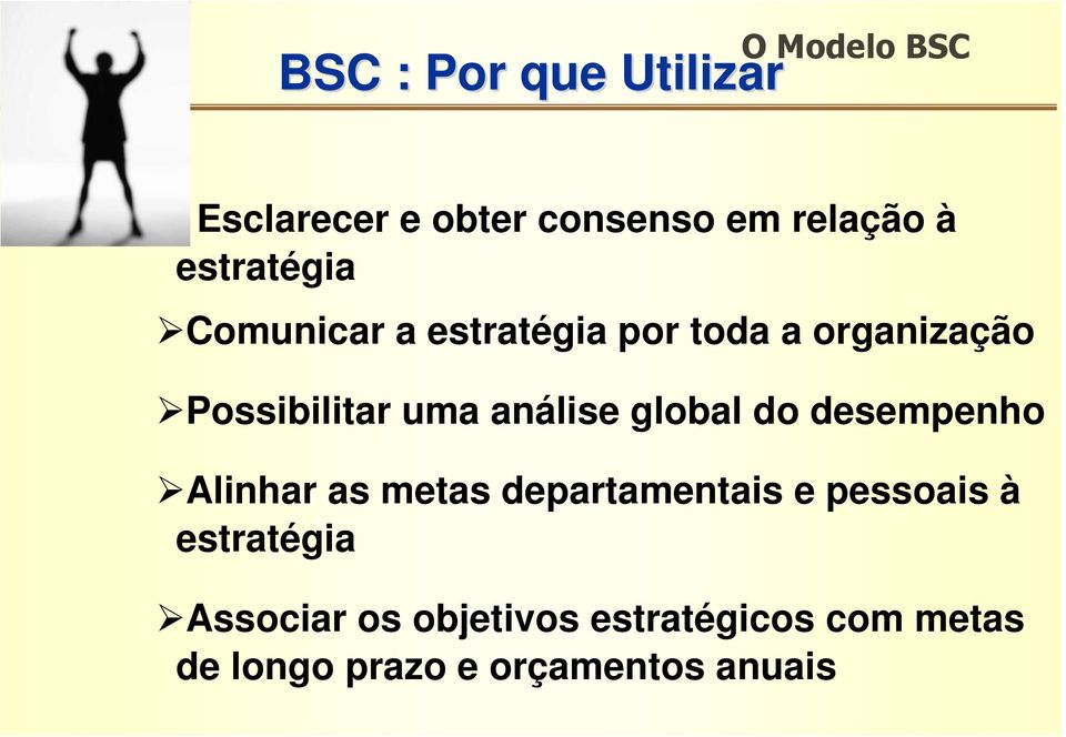 análise global do desempenho Alinhar as metas departamentais e pessoais à