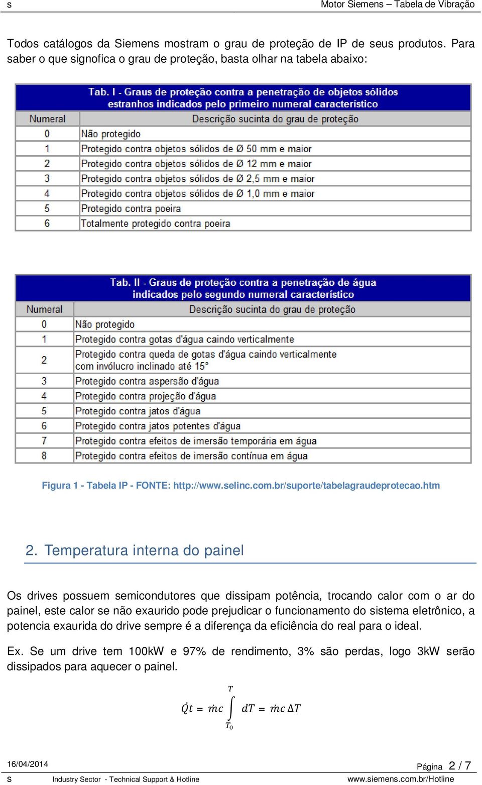 Temperatura interna do painel Os drives possuem semicondutores que dissipam potência, trocando calor com o ar do painel, este calor se não exaurido pode prejudicar o