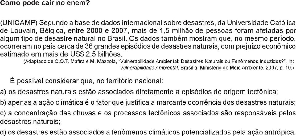 desastre natural no Brasil.