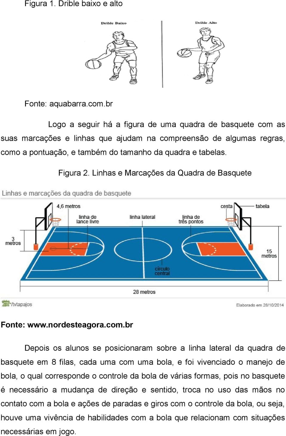 Figura 2. Linhas e Marcações da Quadra de Basquete Fonte: www.nordesteagora.com.