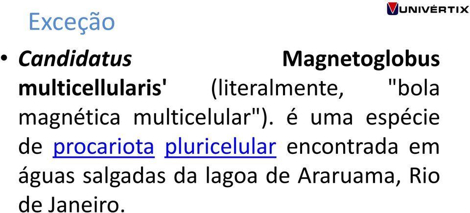 é uma espécie de procariota pluricelular