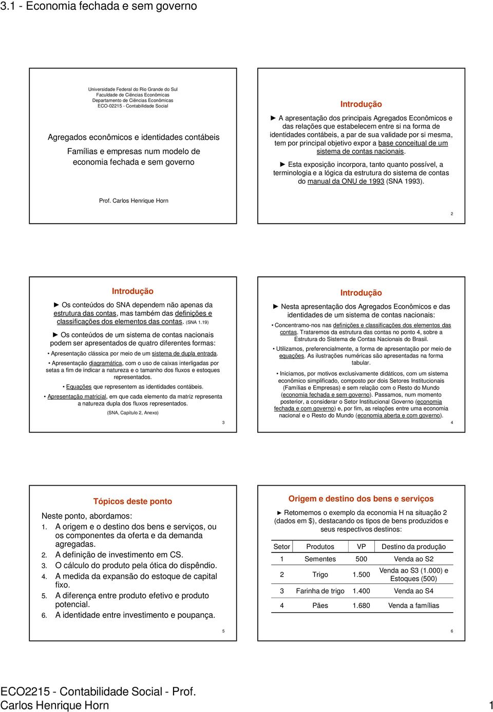 sua validade por si mesma, tem por principal objetivo expor a base conceitual de um sistema de contas nacionais.