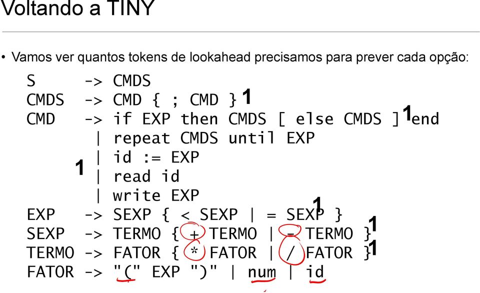 repeat CMDS until EXP id := EXP read id write EXP EXP -> SEXP { < SEXP = SEXP } SEXP