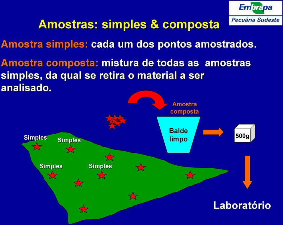 Amostra composta: mistura de todas as amostras simples, da qual