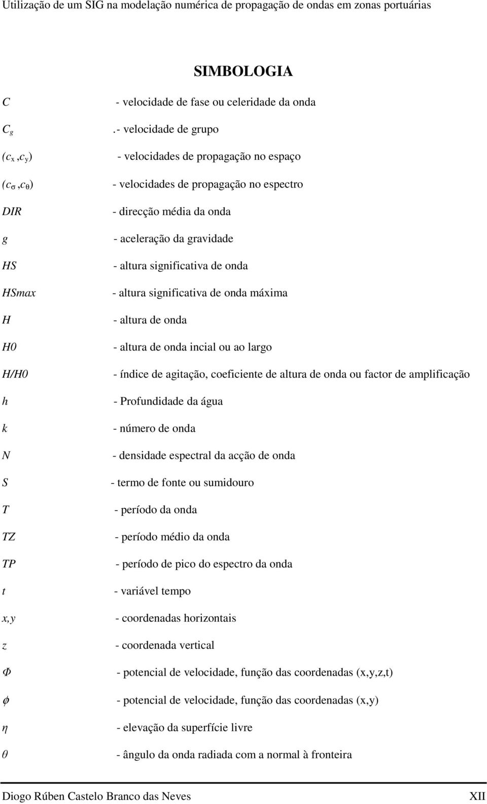 onda - aceleração da gravidade - altura significativa de onda - altura significativa de onda máxima - altura de onda - altura de onda incial ou ao largo - índice de agitação, coeficiente de altura de