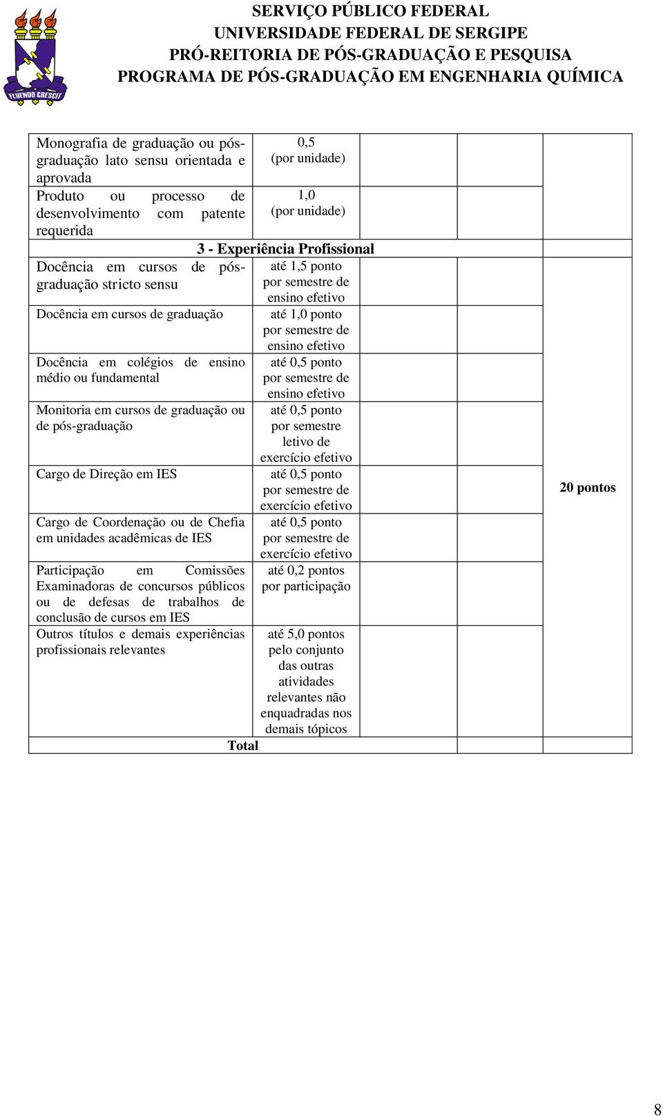 acadêmicas de IES Participação em Comissões Examinadoras de concursos públicos ou de defesas de trabalhos de conclusão de cursos em IES Outros títulos e demais experiências profissionais relevantes