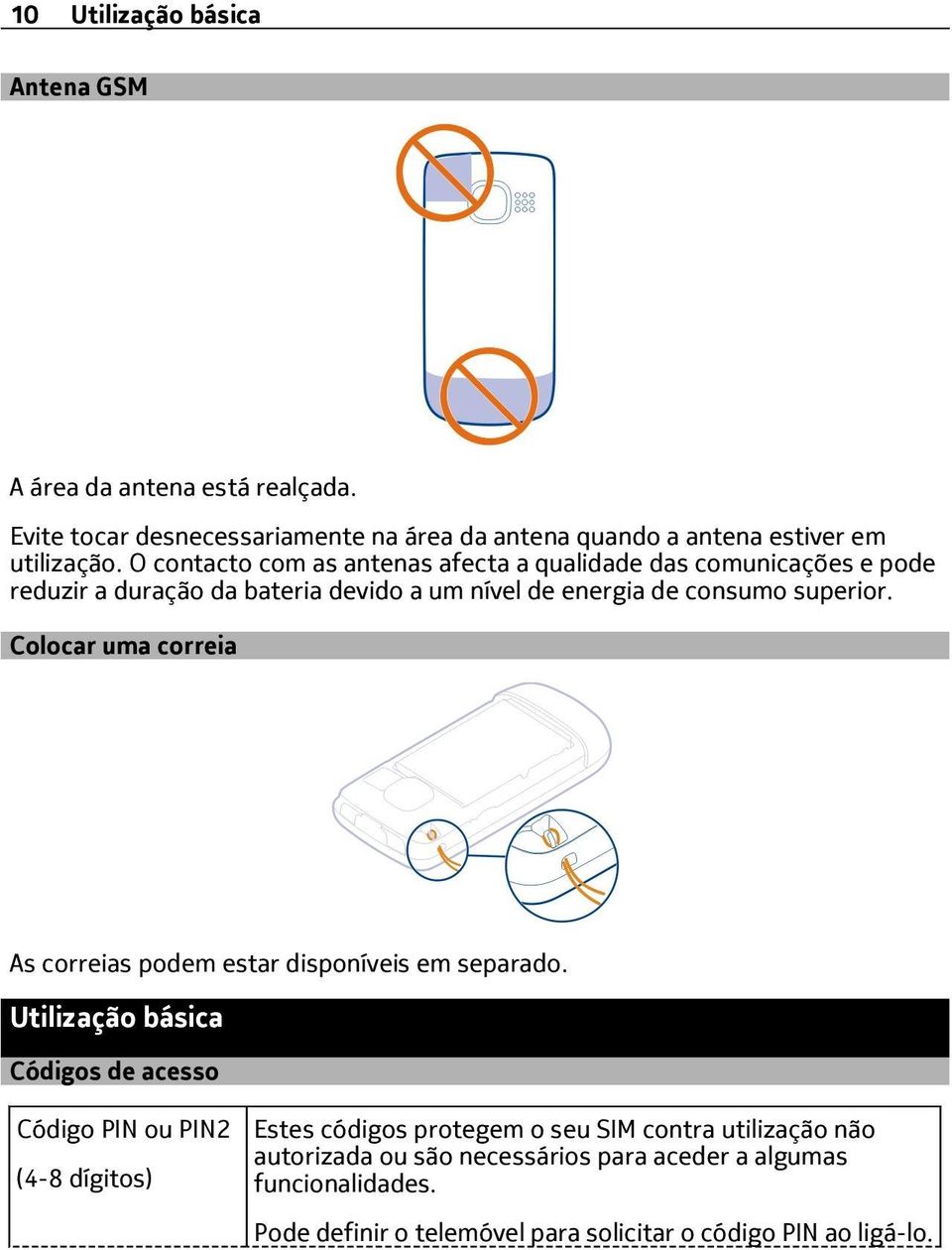 Colocar uma correia As correias podem estar disponíveis em separado.