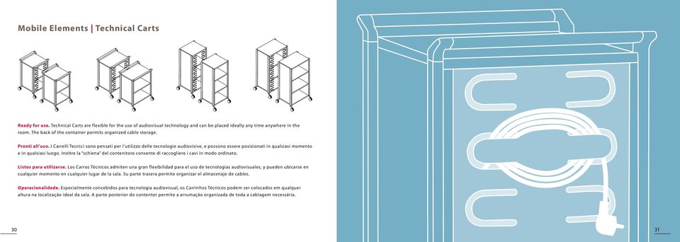 I Carrelli Tecnici sono pensati per l utilizzo delle tecnologie audiovisive, e possono essere posizionati in qualsiasi momento e in qualsiasi luogo.