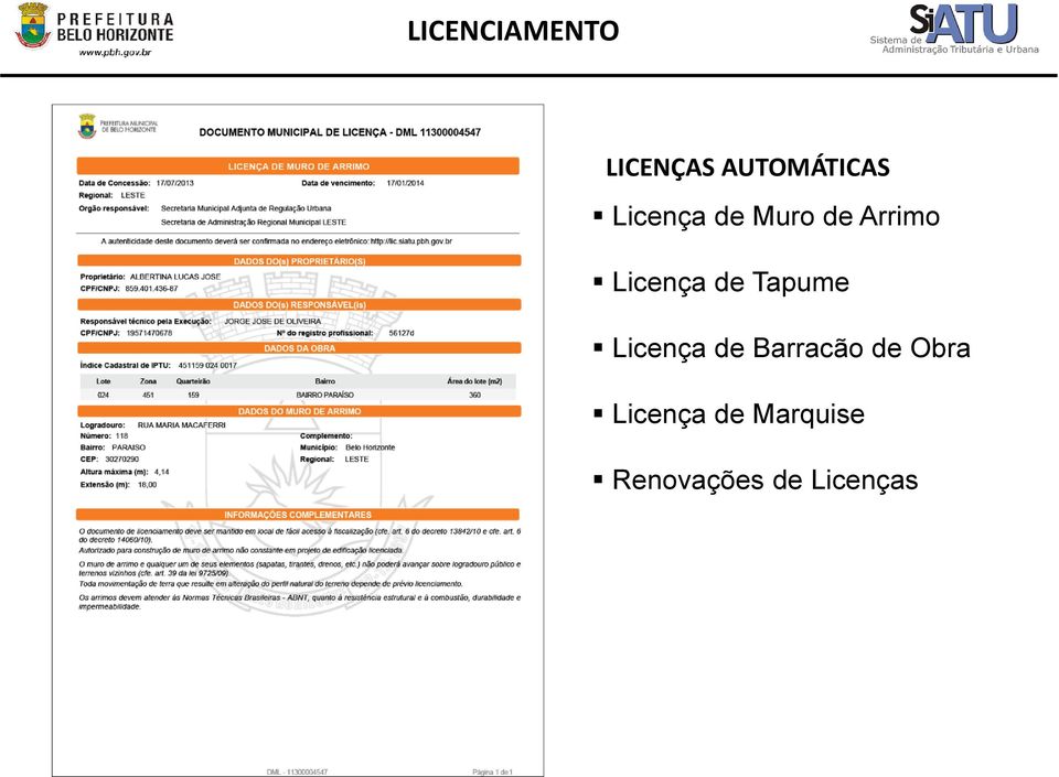 Tapume Licença de Barracão de Obra