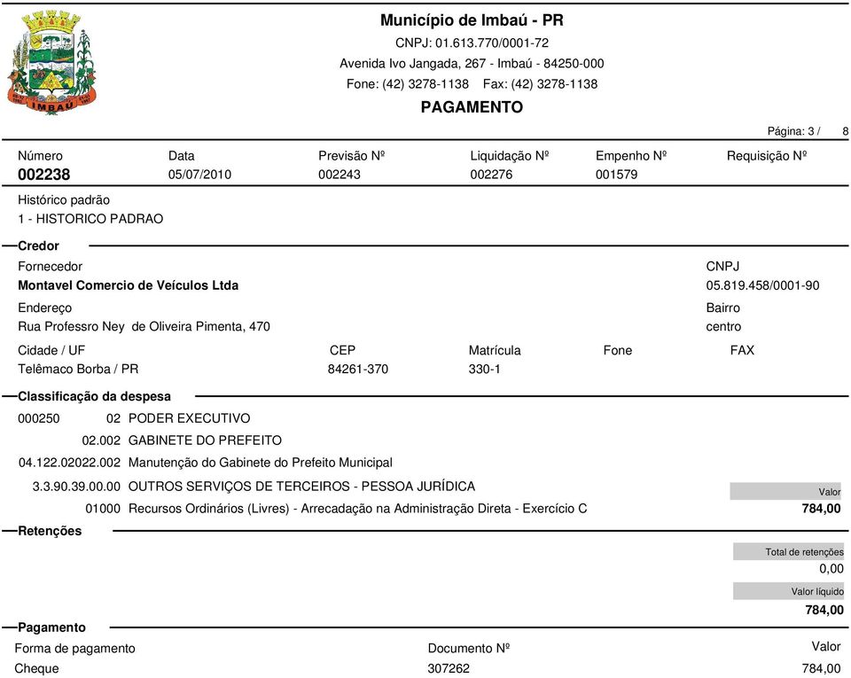 EXECUTIVO 02.002 GABINETE DO PREFEITO 04.122.02022.