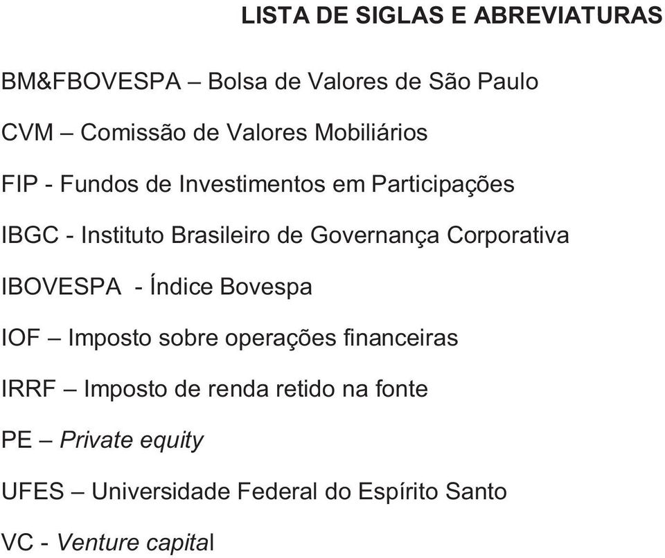 Governança Corporativa IBOVESPA - Índice Bovespa IOF Imposto sobre operações financeiras IRRF