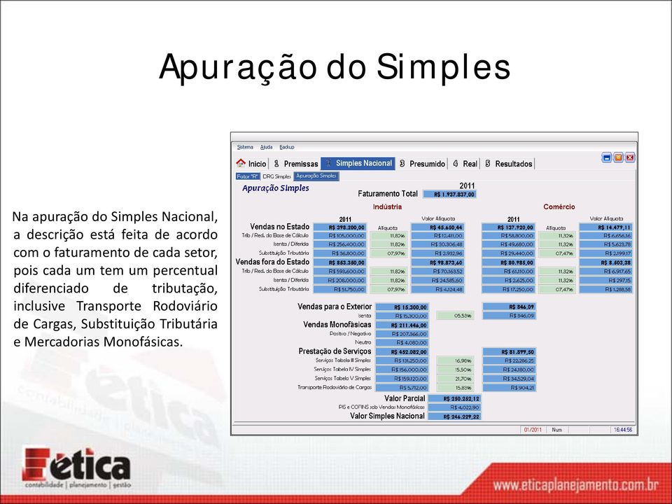 diferenciado de tributação, inclusive Transporte Rodoviário de