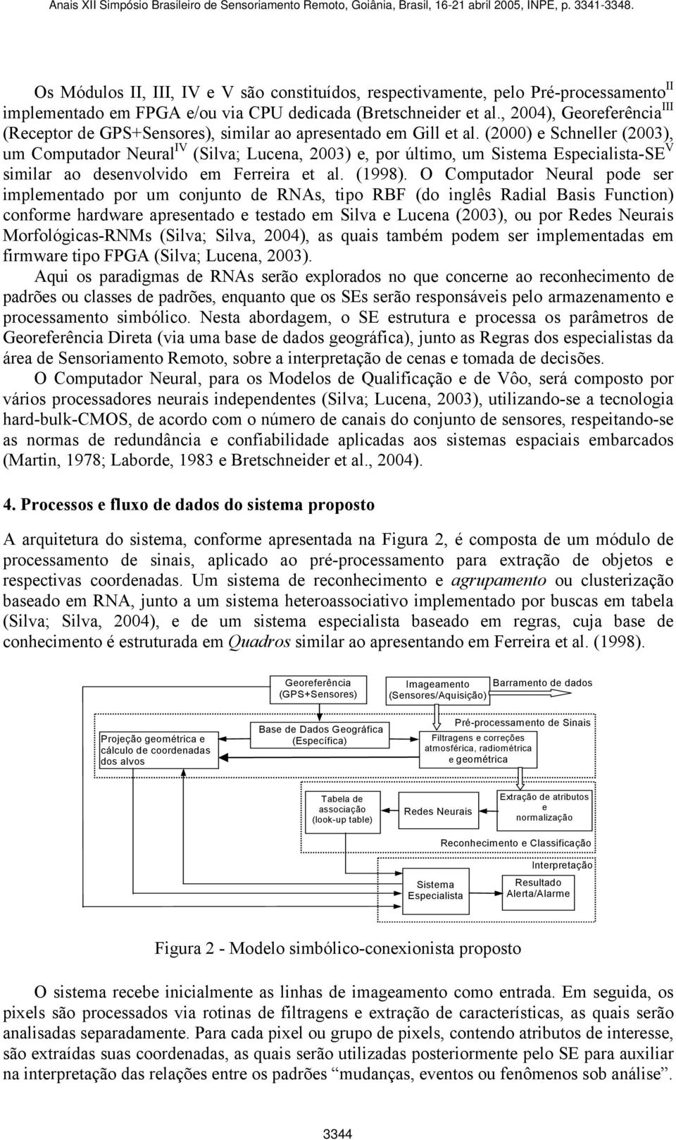 (2000) e Schneller (2003), um Computador Neural IV (Silva; Lucena, 2003) e, por último, um Sistema Especialista-SE V similar ao desenvolvido em Ferreira et al. (1998).