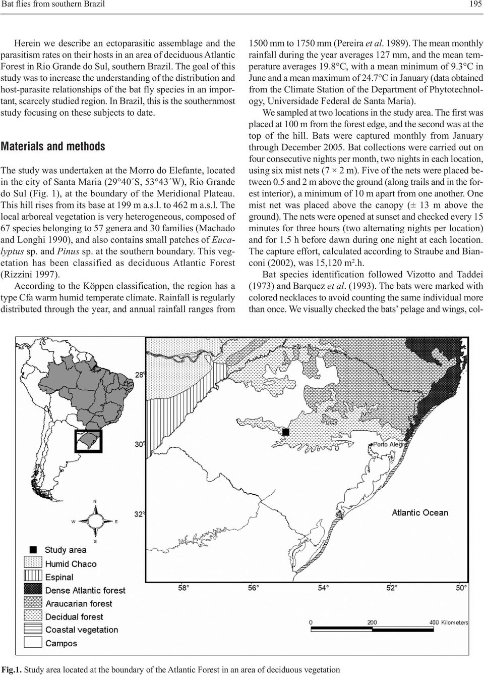 In Brazil, this is the southernmost study focusing on these subjects to date.