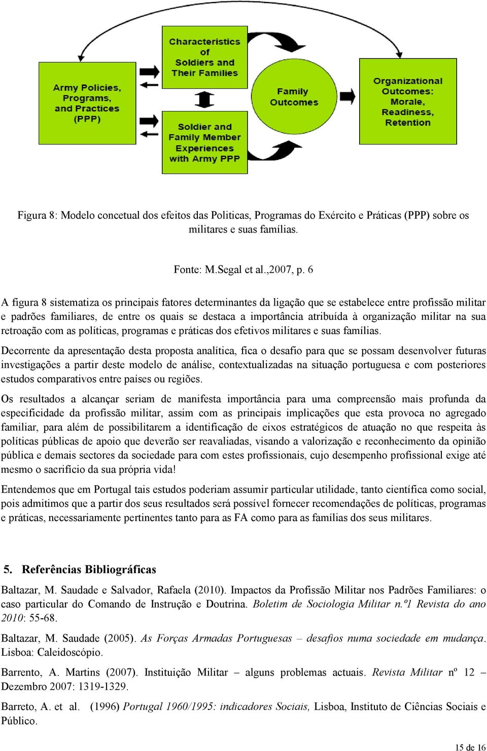 organização militar na sua retroação com as políticas, programas e práticas dos efetivos militares e suas famílias.