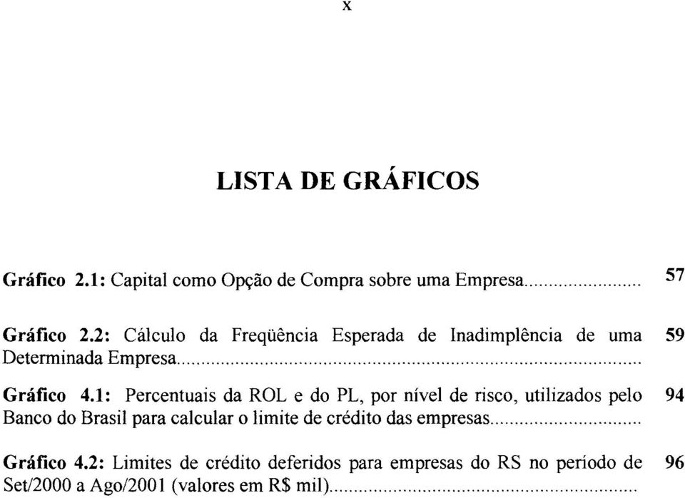 1: Percentuais da ROL e do PL, por nível de risco, utilizados pelo 94 Banco do Brasil para calcular o limite de