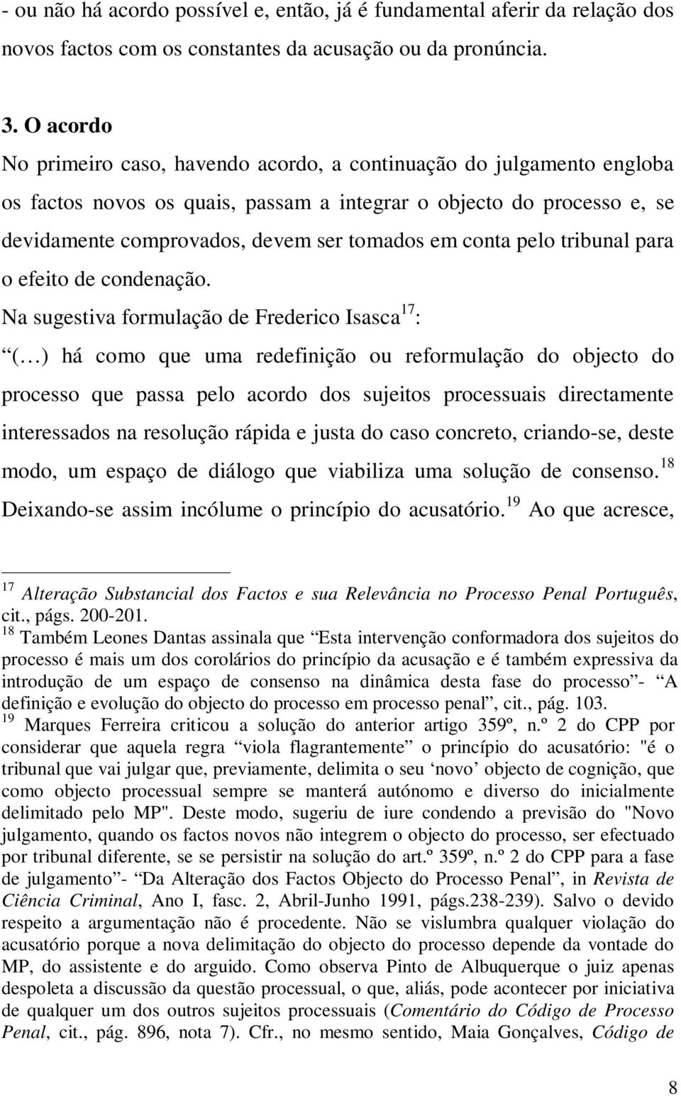 conta pelo tribunal para o efeito de condenação.