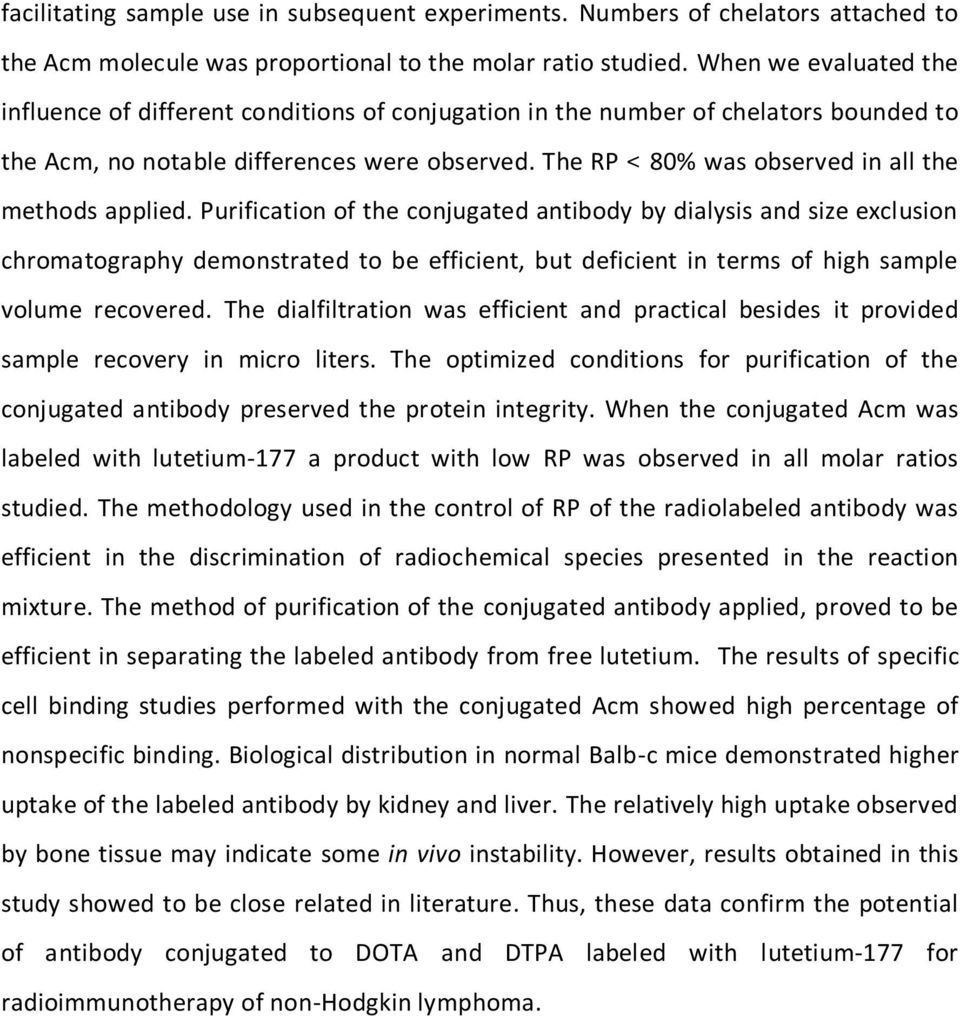 The RP < 80% was observed in all the methods applied.