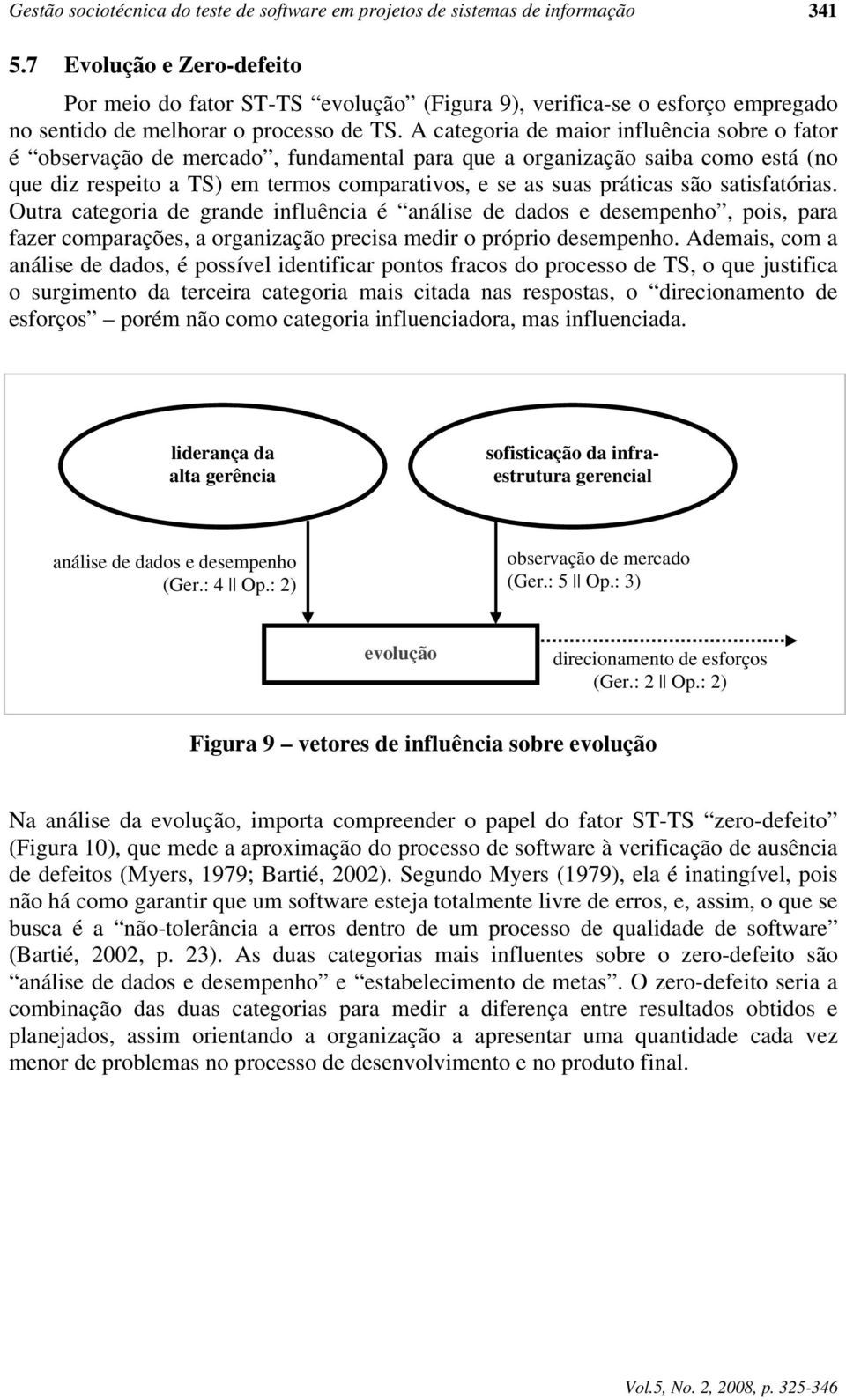 A categoria de maior influência sobre o fator é observação de mercado, fundamental para que a organização saiba como está (no que diz respeito a TS) em termos comparativos, e se as suas práticas são