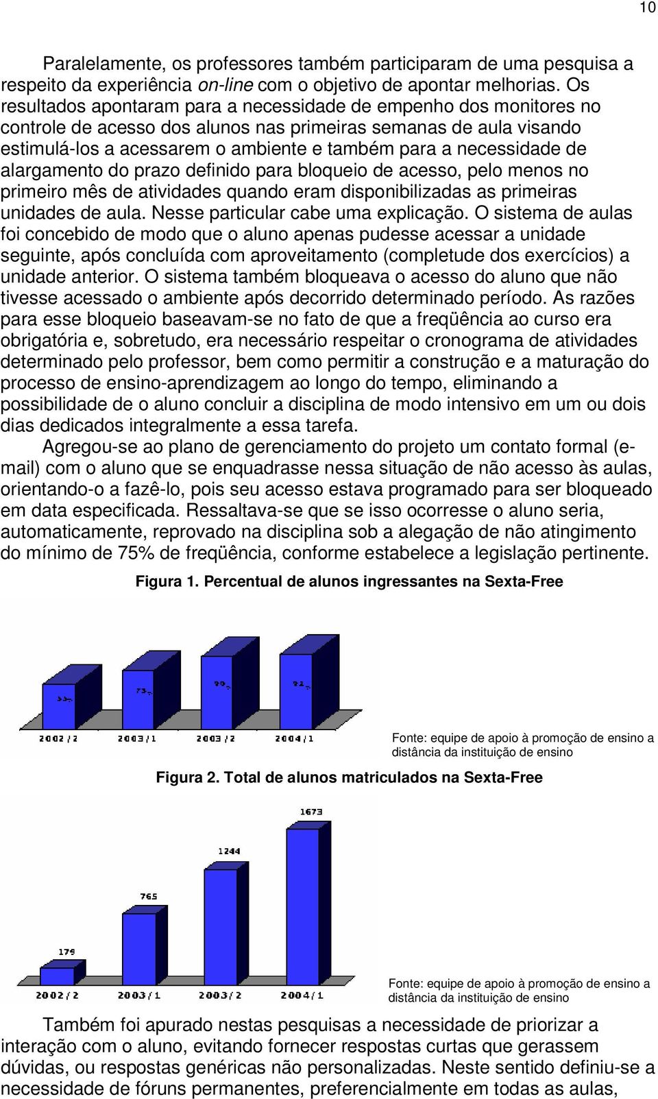 necessidade de alargamento do prazo definido para bloqueio de acesso, pelo menos no primeiro mês de atividades quando eram disponibilizadas as primeiras unidades de aula.