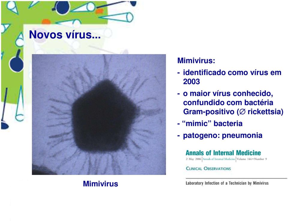 2003 - o maior vírus conhecido, confundido com