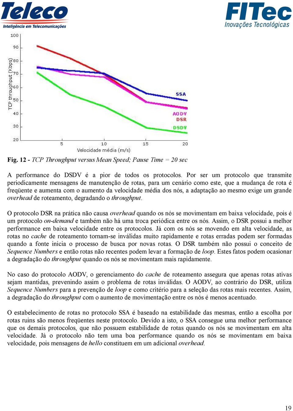 adaptação ao mesmo exige um grande overhead de roteamento, degradando o throughput.