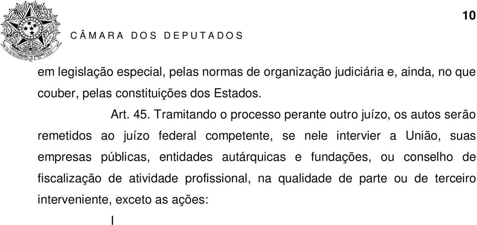 fiscalização de atividade profissional, na qualidade de parte ou de terceiro interveniente, exceto as ações: I de recuperação judicial, falência, insolvência civil e acidente de trabalho; II sujeitas