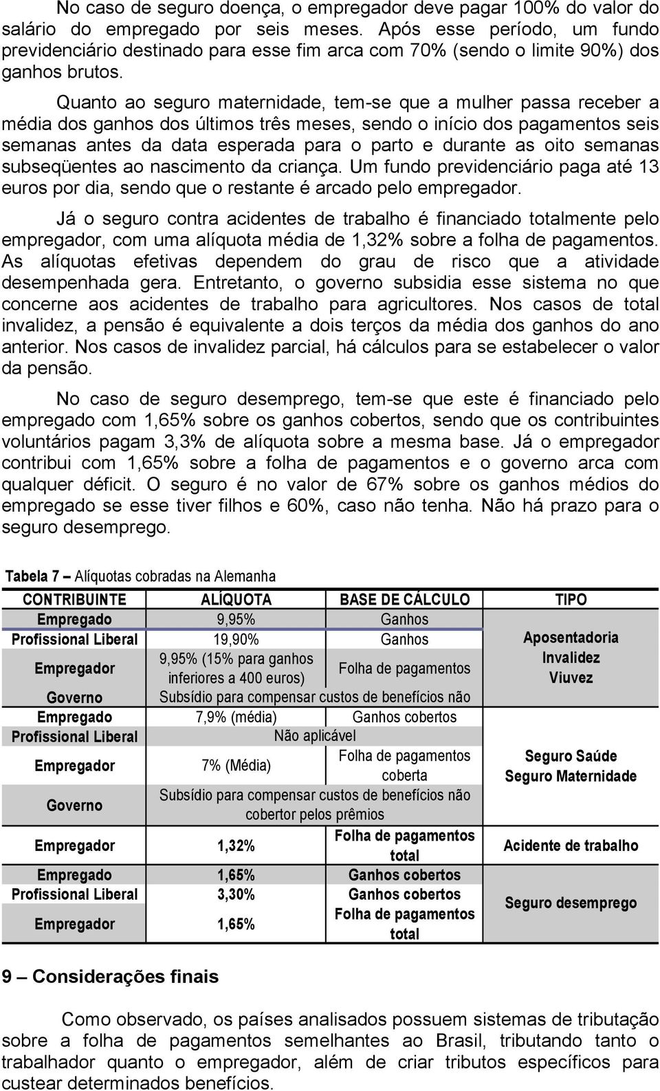 Quanto ao seguro maternidade, tem-se que a mulher passa receber a média dos ganhos dos últimos três meses, sendo o início dos pagamentos seis semanas antes da data esperada para o parto e durante as