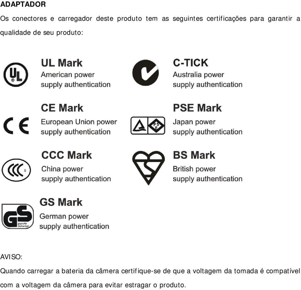 carregar a bateria da câmera certifique-se de que a voltagem da