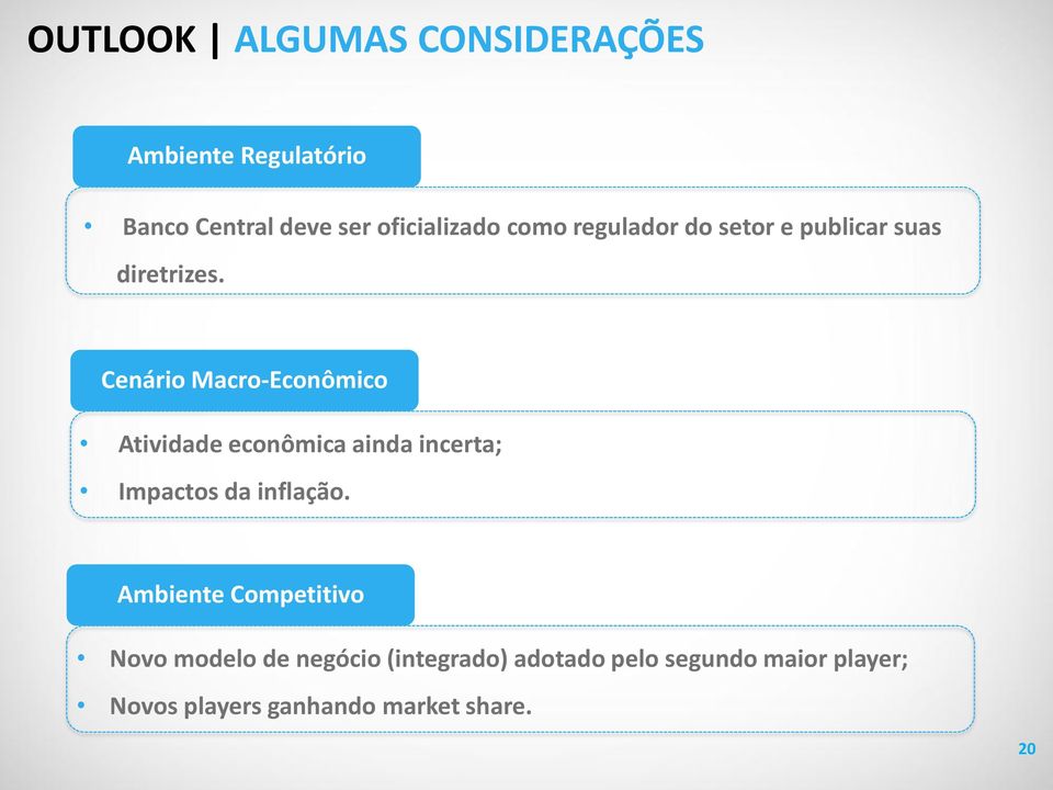 Cenário Macro-Econômico Atividade econômica ainda incerta; Impactos da inflação.