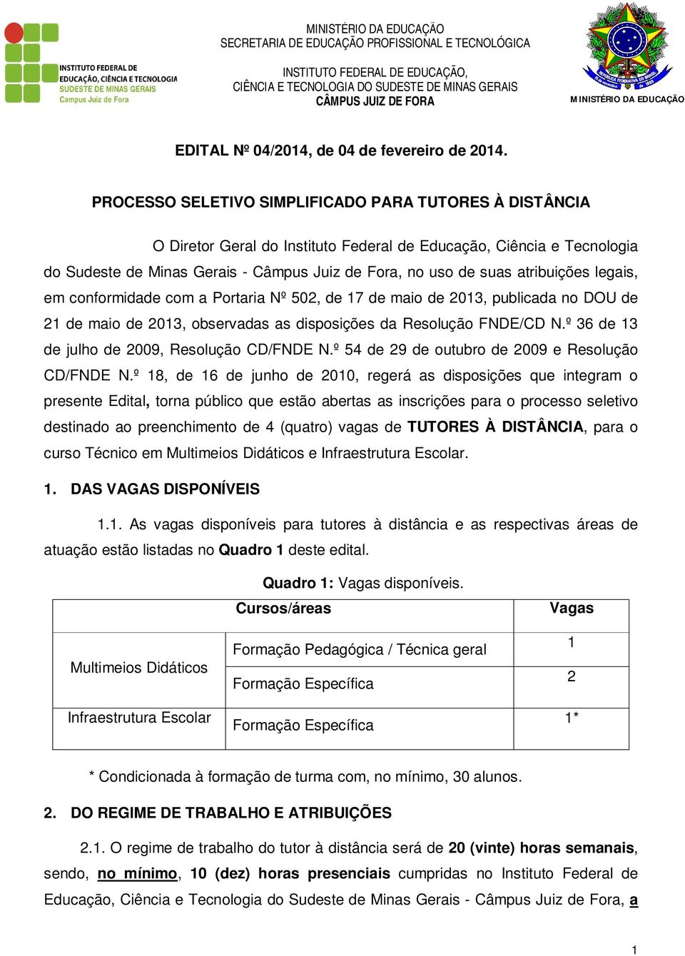 atribuições legais, em conformidade com a Portaria Nº 502, de 17 de maio de 2013, publicada no DOU de 21 de maio de 2013, observadas as disposições da Resolução FNDE/CD N.