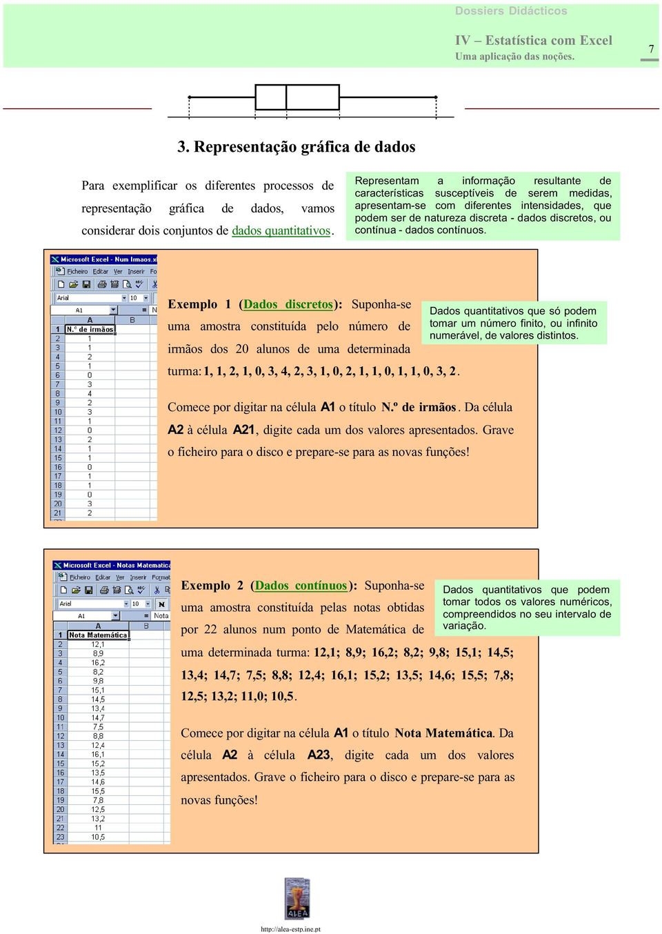 dados contínuos.