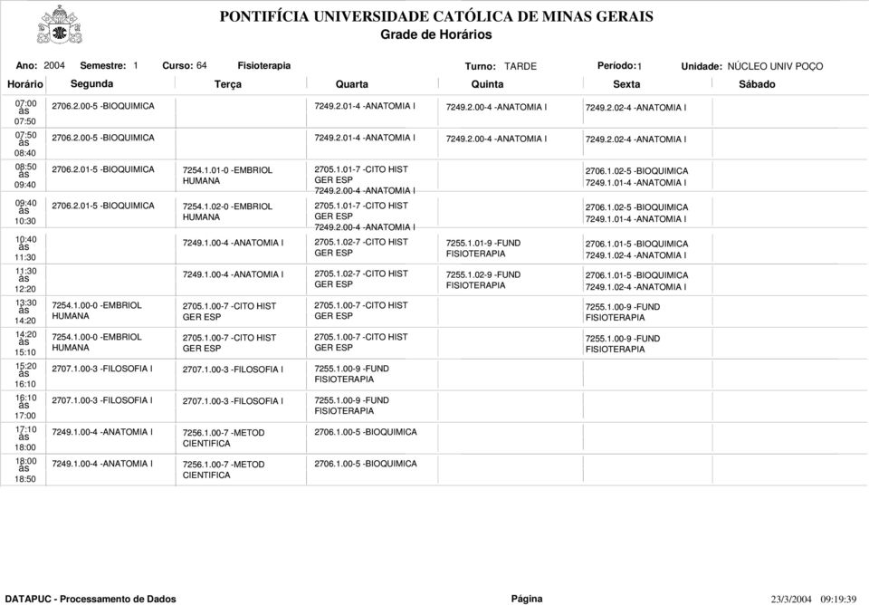 .02-5 -BIOQUIMICA 7249..0-4 -ANATOMIA I 7249..00-4 -ANATOMIA I 2705..02-7 -CITO HIST 7255..0-9 -FUND 2706..0-5 -BIOQUIMICA 7249..02-4 -ANATOMIA I 7249..00-4 -ANATOMIA I 2705..02-7 -CITO HIST 7255..02-9 -FUND 2706.