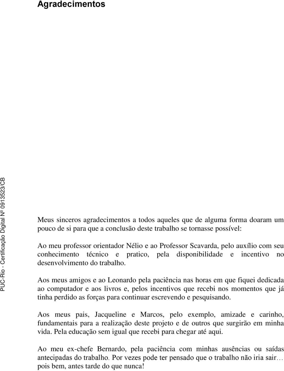 Aos meus amigos e ao Leonardo pela paciência nas horas em que fiquei dedicada ao computador e aos livros e, pelos incentivos que recebi nos momentos que já tinha perdido as forças para continuar