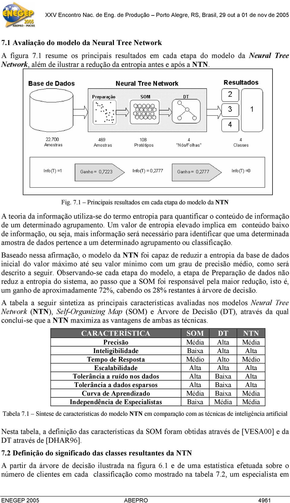 Um valor de entropia elevado implica em conteúdo baixo de informação, ou seja, mais informação será necessário para identificar que uma determinada amostra de dados pertence a um determinado