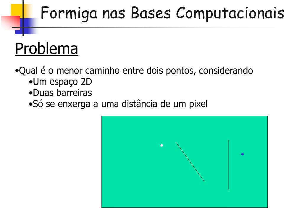 considerando Um espaço 2D Duas barreiras