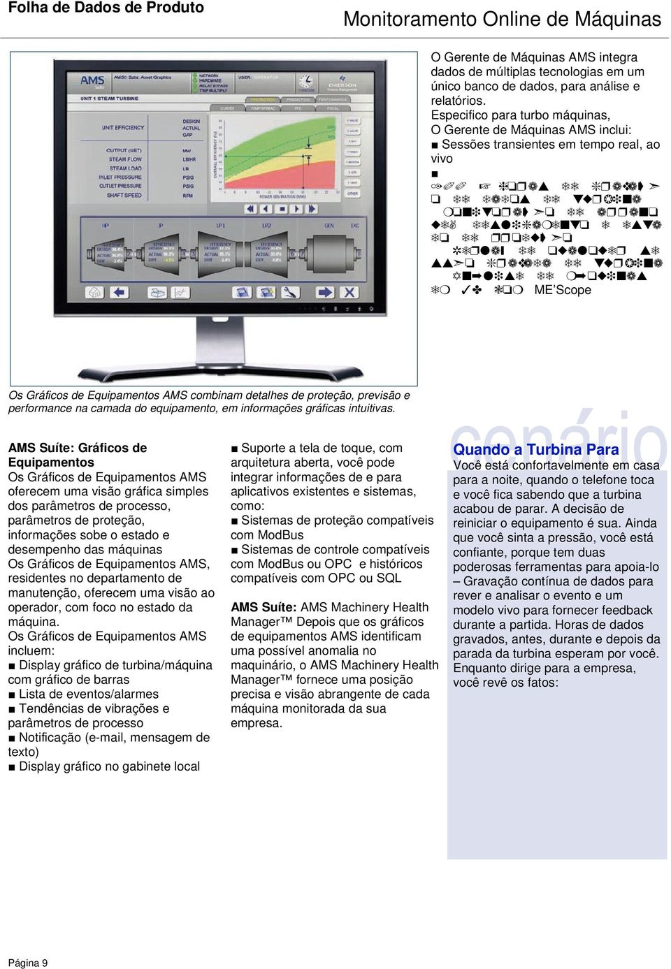 performance na camada do equipamento, em informações gráficas intuitivas.