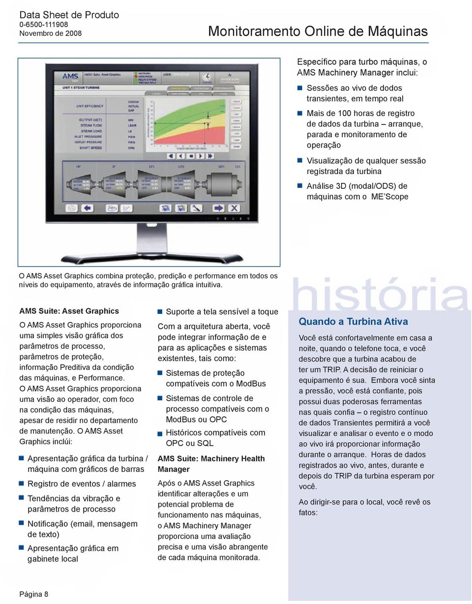 equipamento, através de informação gráfica intuitiva.