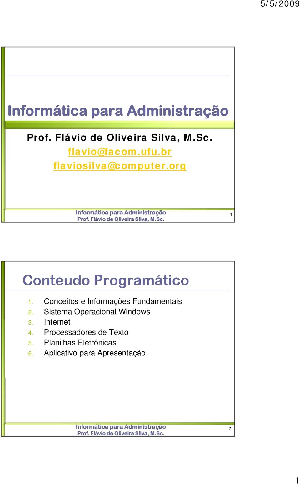 Conceitos e Informações Fundamentais 2.