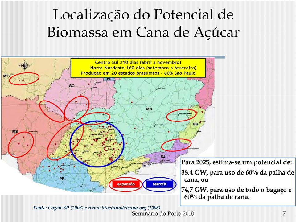 ou 74,77 GW, para uso de todo o bagaço e 60% da palha de cana.