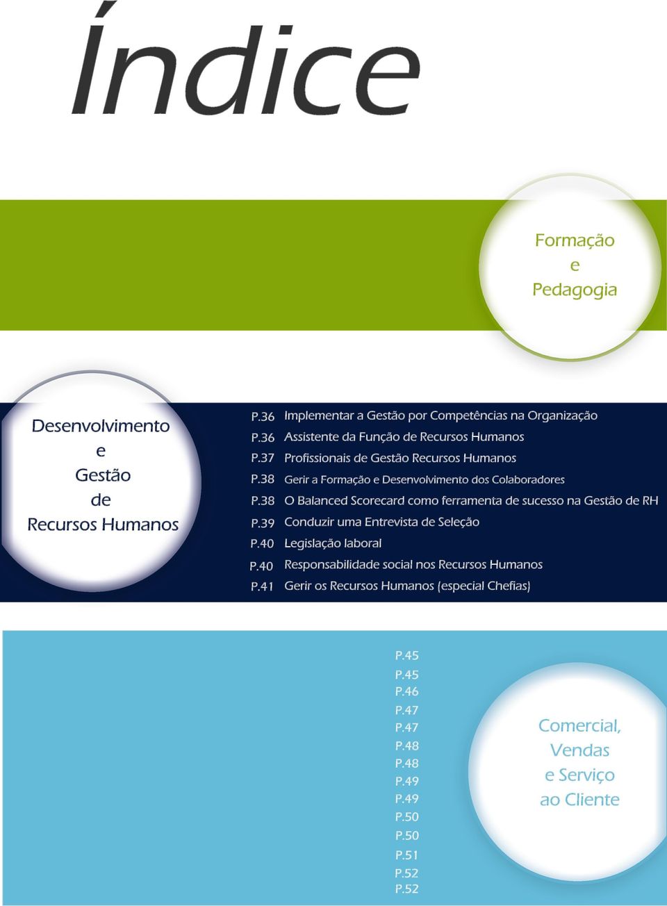 36 Implementar a Gestão por Competências na Organização P.36 Assistente da Função de Recursos Humanos P.37 Profissionais de Gestão Recursos Humanos P.