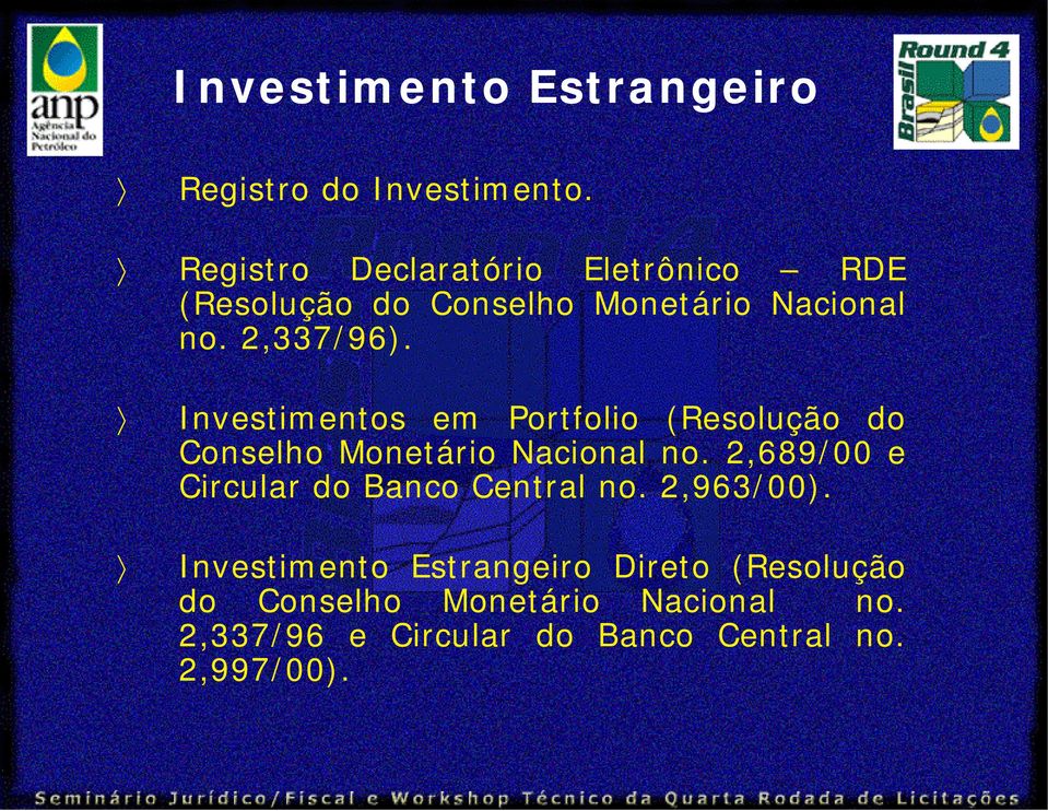 Investimentos em Portfolio (Resolução do Conselho Monetário Nacional no.