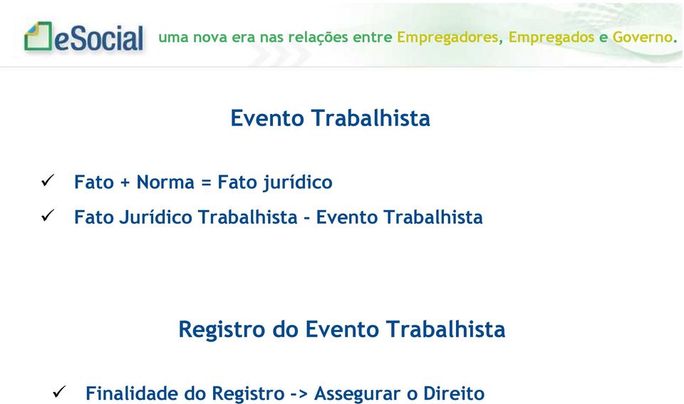 Evento Trabalhista Registro do Evento