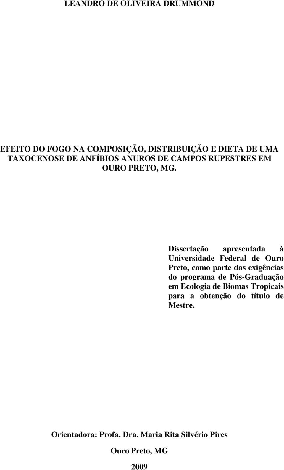 Dissertação apresentada à Universidade Federal de Ouro Preto, como parte das exigências do programa de