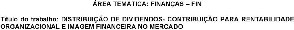 CONTRIBUIÇÃO PARA RENTABILIDADE