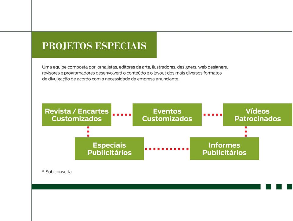 formatos de divulgação de acordo com a necessidade da empresa anunciante.