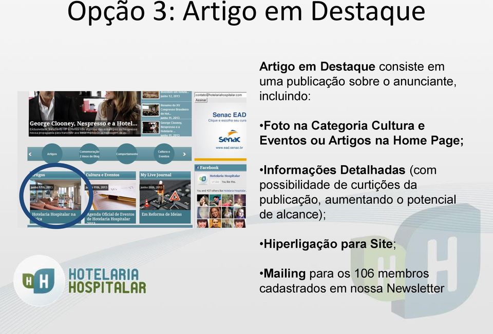 Informações Detalhadas (com possibilidade de curtições da publicação, aumentando o