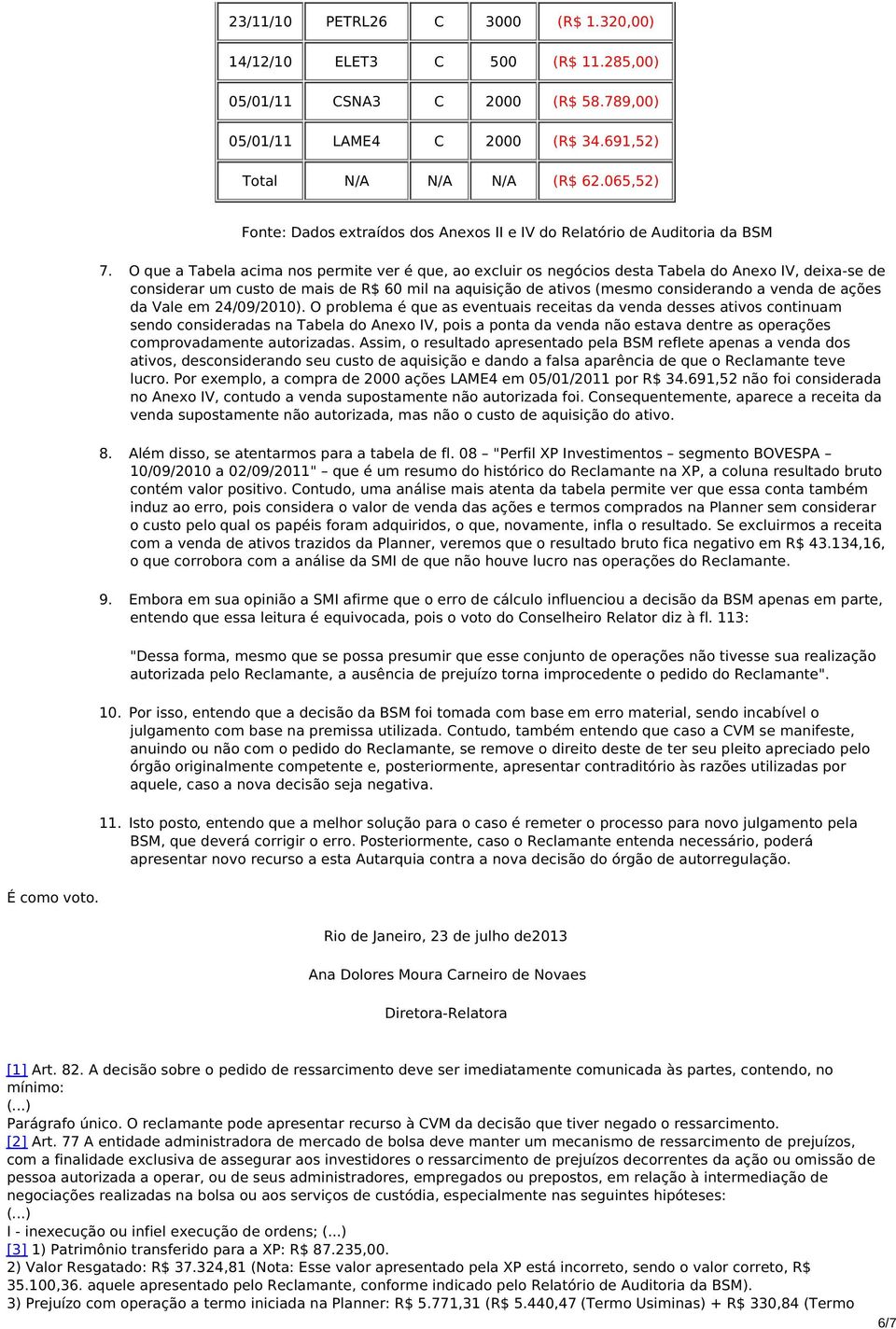 O que a Tabela acima nos permite ver é que, ao excluir os negócios desta Tabela do Anexo IV, deixa-se de considerar um custo de mais de R$ 60 mil na aquisição de ativos (mesmo considerando a venda de